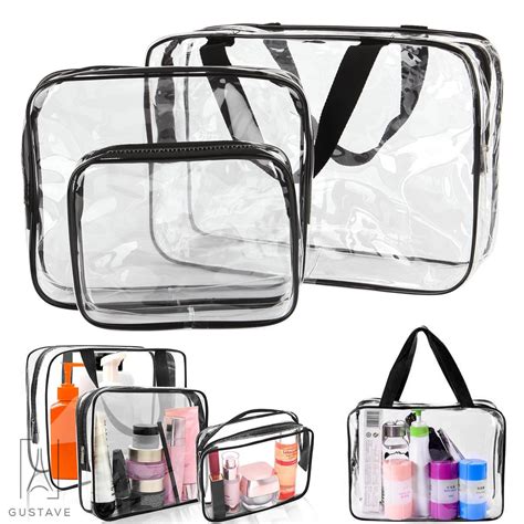 clear plastic cosmetic travel bags.